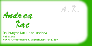 andrea kac business card